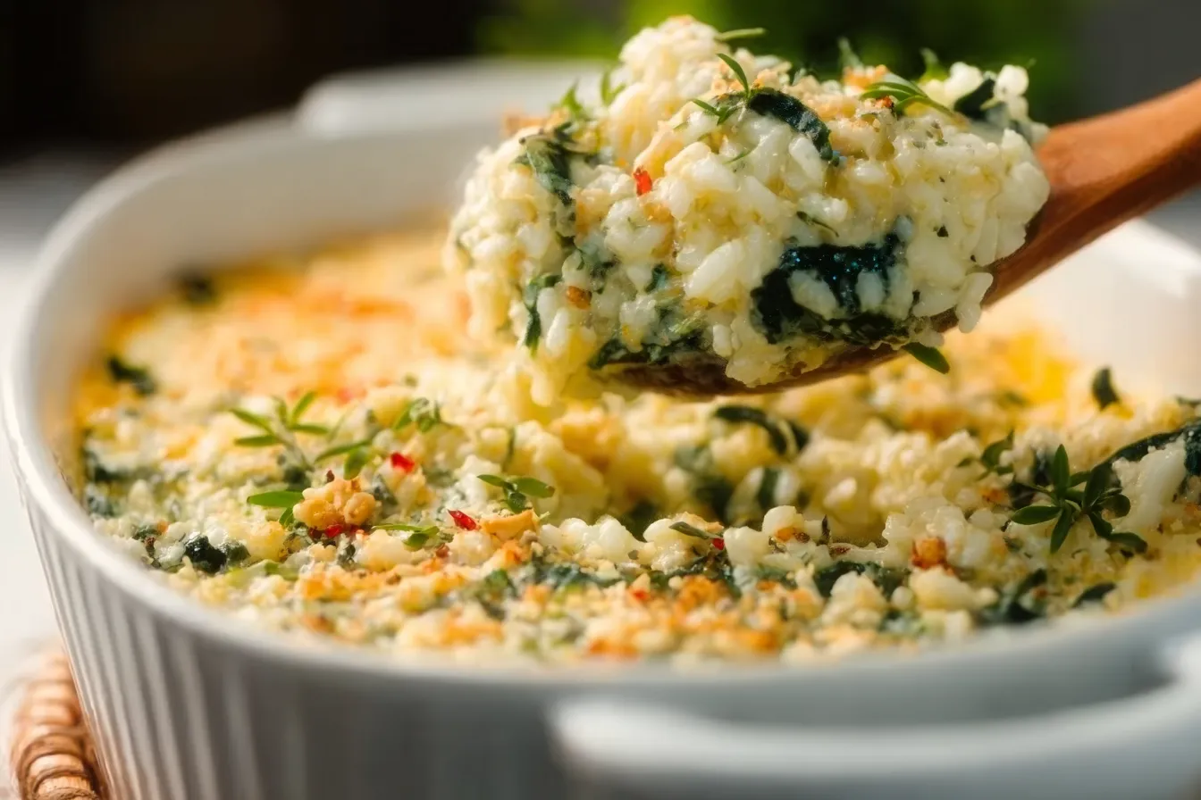 Creamy Spinach Rice Casserole
