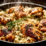Garlic Butter Chicken Rice Skillet