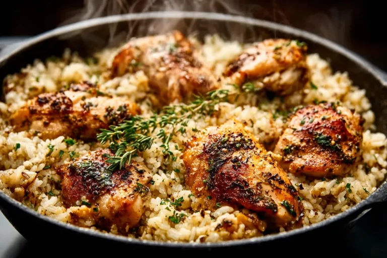 Garlic Butter Chicken Rice Skillet