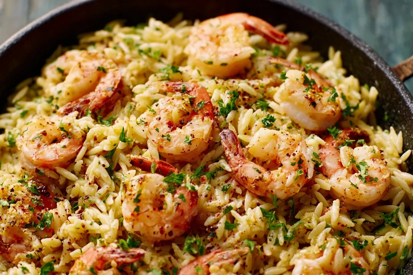 Garlic Butter Shrimp Orzo