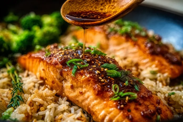 Honey Garlic Salmon Rice Skillet