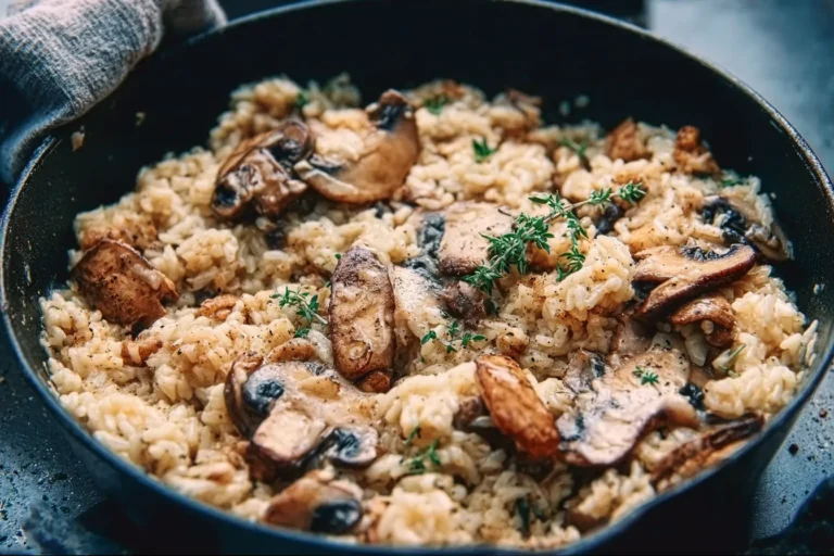 One Pan Creamy Mushroom Rice