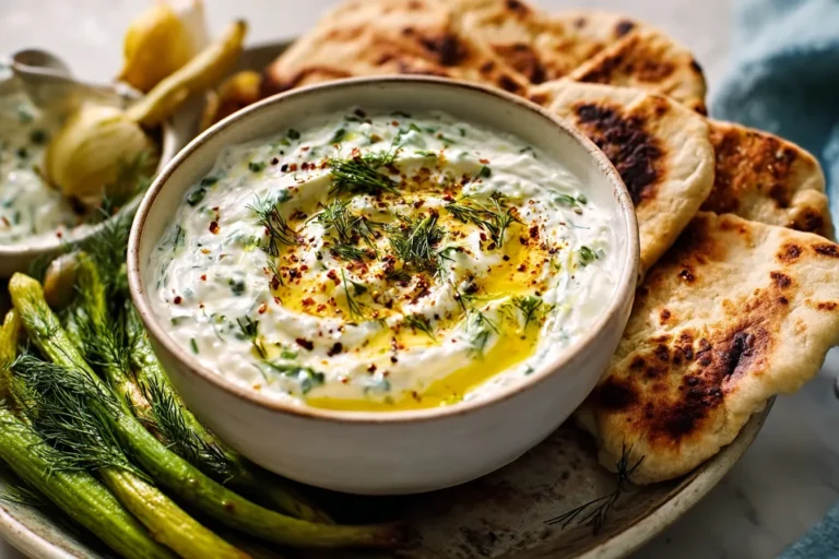 Savory Yogurt Herb Dip with Flatbread