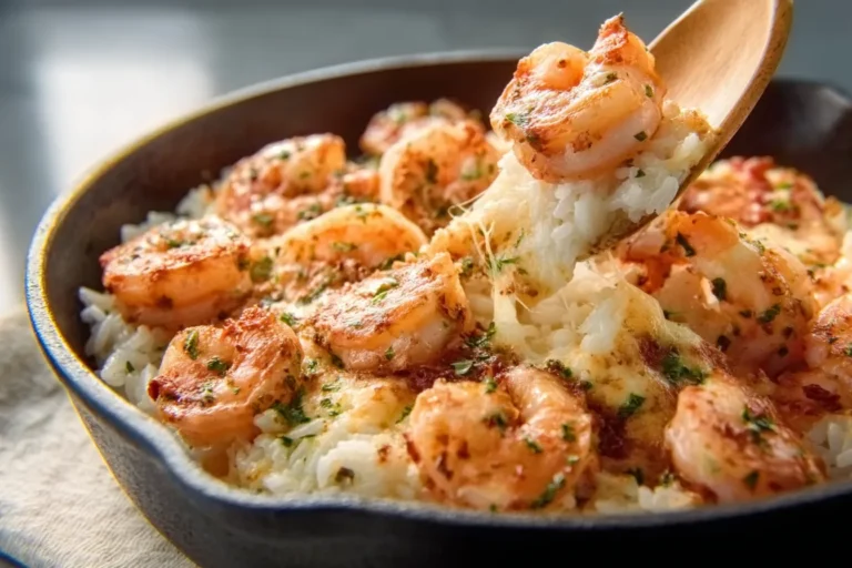 Shrimp Alfredo Rice Bake