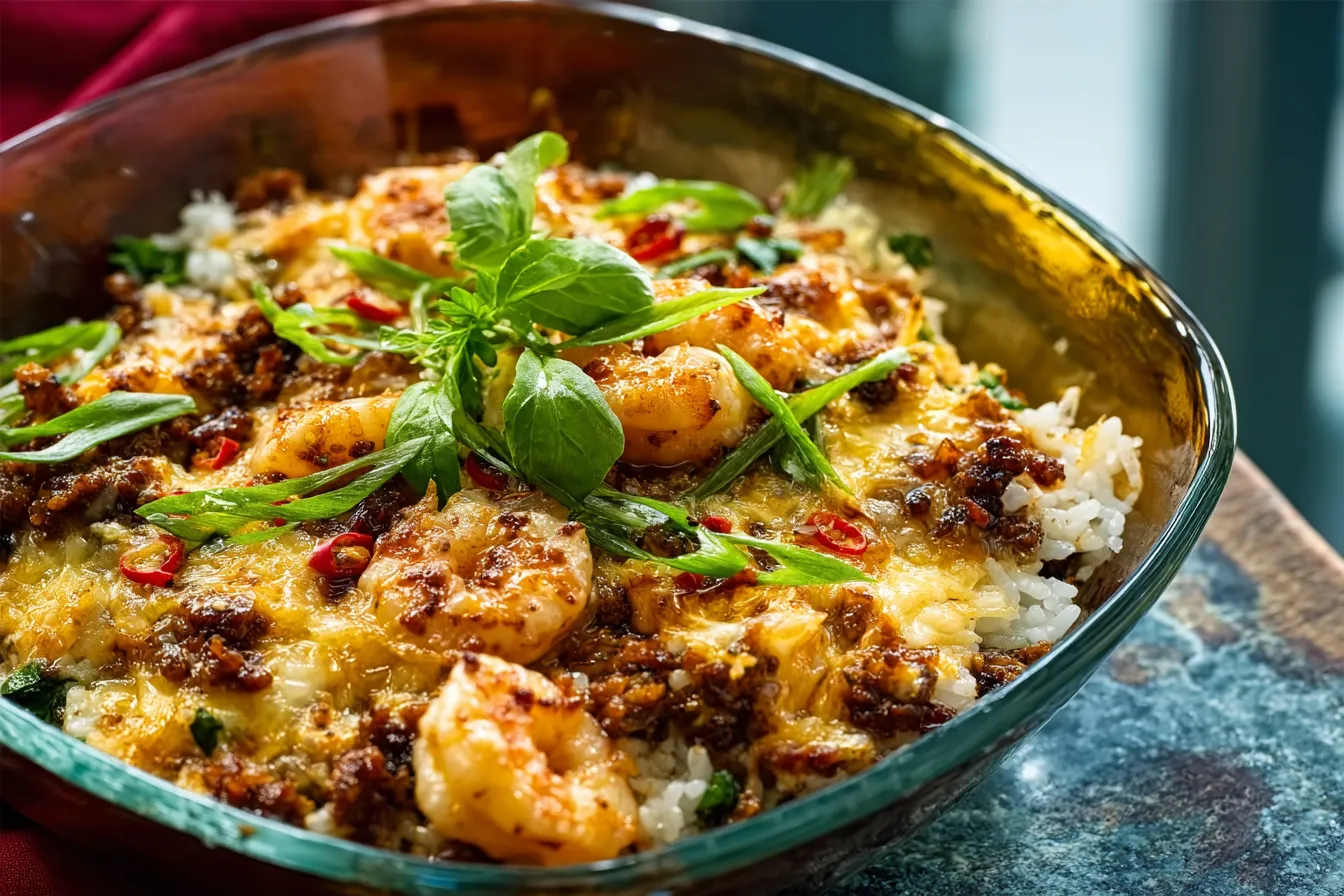 Spicy Shrimp Rice Bowl with Garlic Sauce