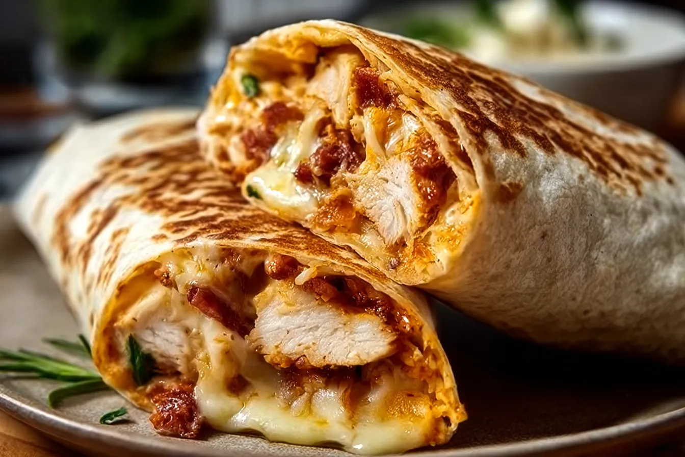 Air Fryer Cheesy Chicken Wrap