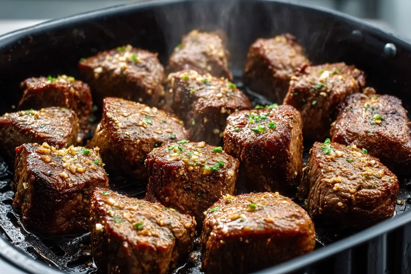 Air Fryer Steak Bites with Garlic Butter