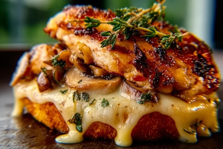 Cheesy Chicken and Mushroom Melt