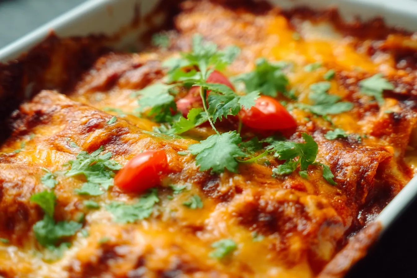 Cheesy Chicken Enchilada Casserole