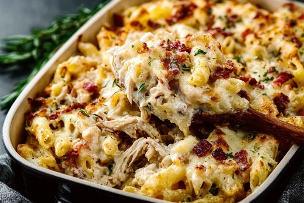 Chicken Bacon Ranch Pasta Bake