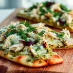 Chicken Pesto Naan Pizza