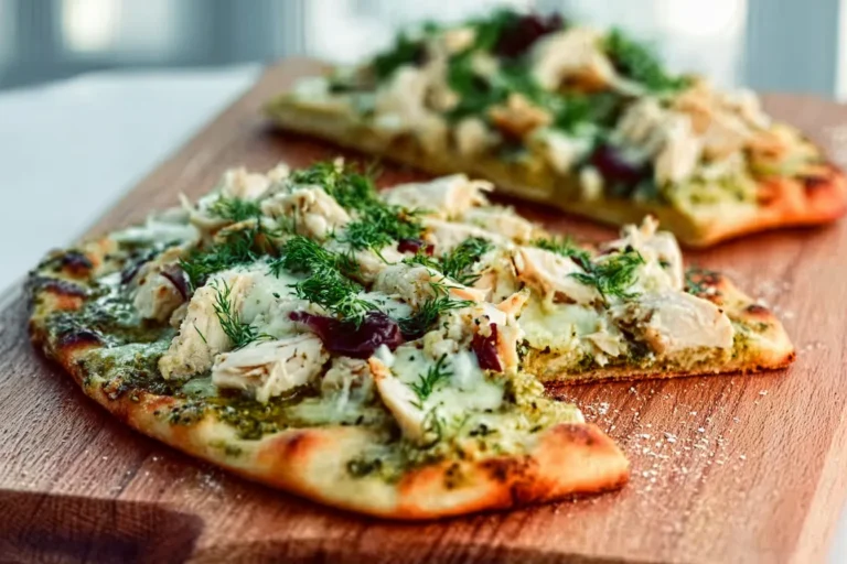 Chicken Pesto Naan Pizza