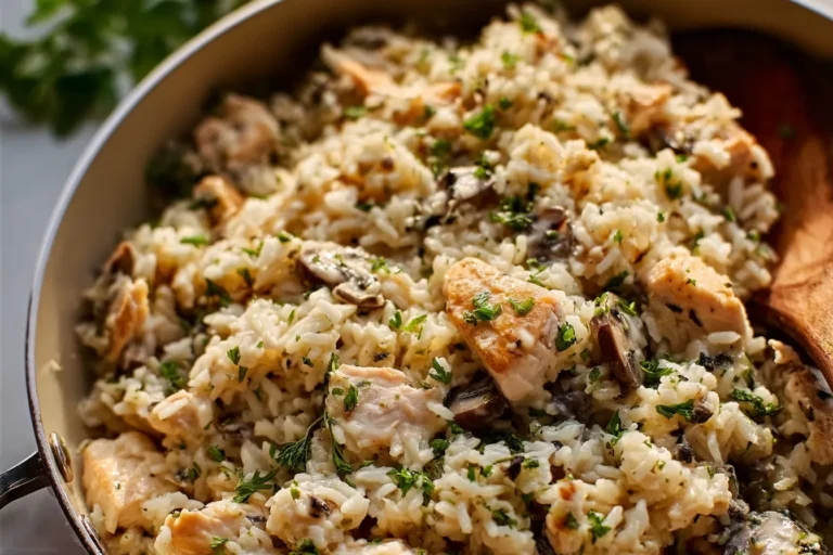 Creamy Chicken and Mushroom Rice Bake