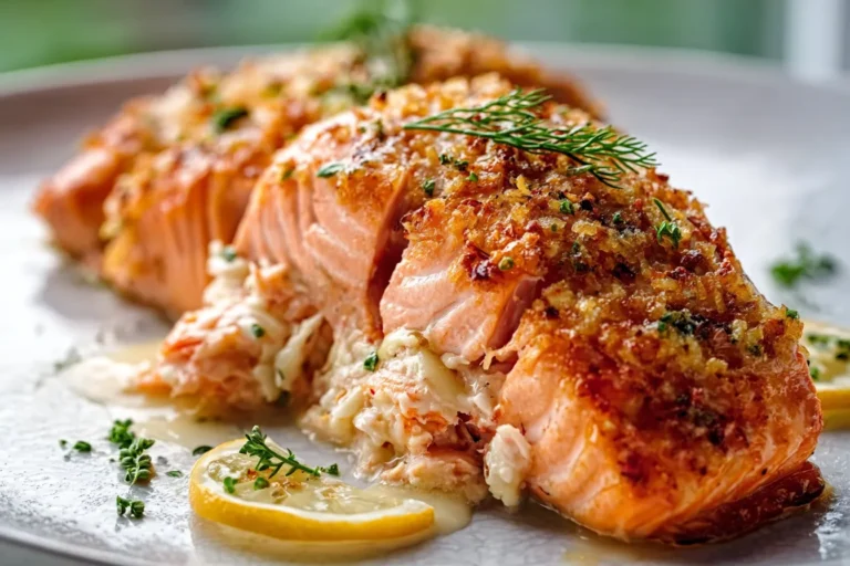 Creamy Crab Stuffed Salmon