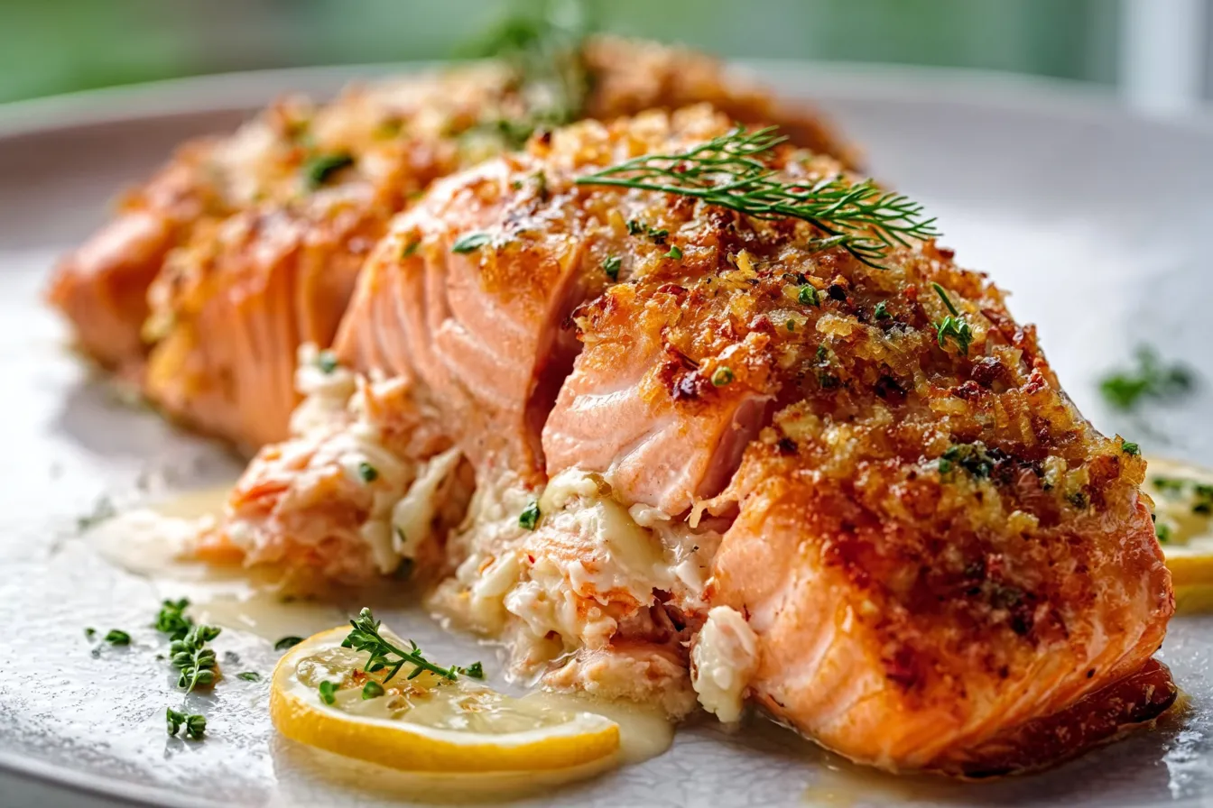 Creamy Crab Stuffed Salmon