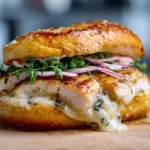 Creamy Garlic Chicken Melt Sandwich