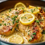 Creamy Lemon Garlic Chicken Skillet