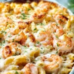 Creamy Shrimp Alfredo Bake