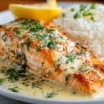 Garlic Butter Salmon with Creamy Rice