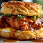 Hot Honey Chicken Biscuit Sandwich