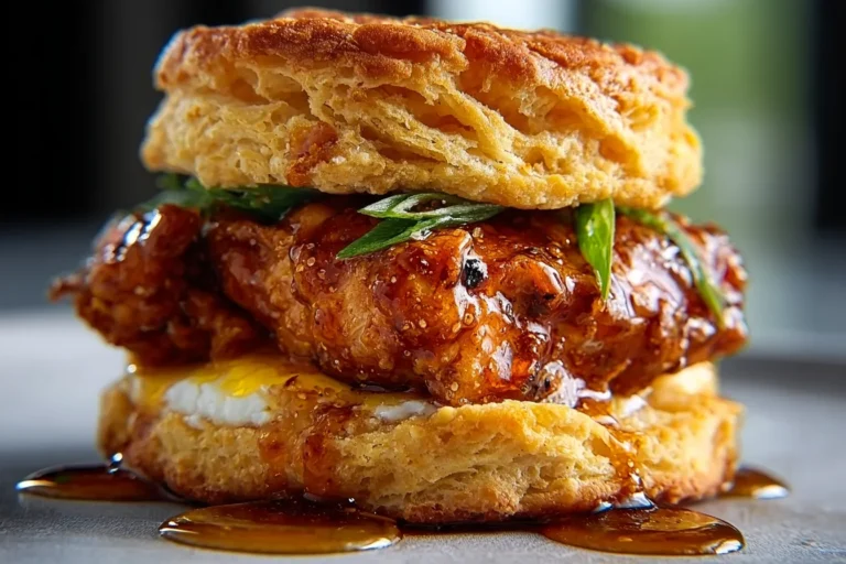 Hot Honey Chicken Biscuit Sandwich