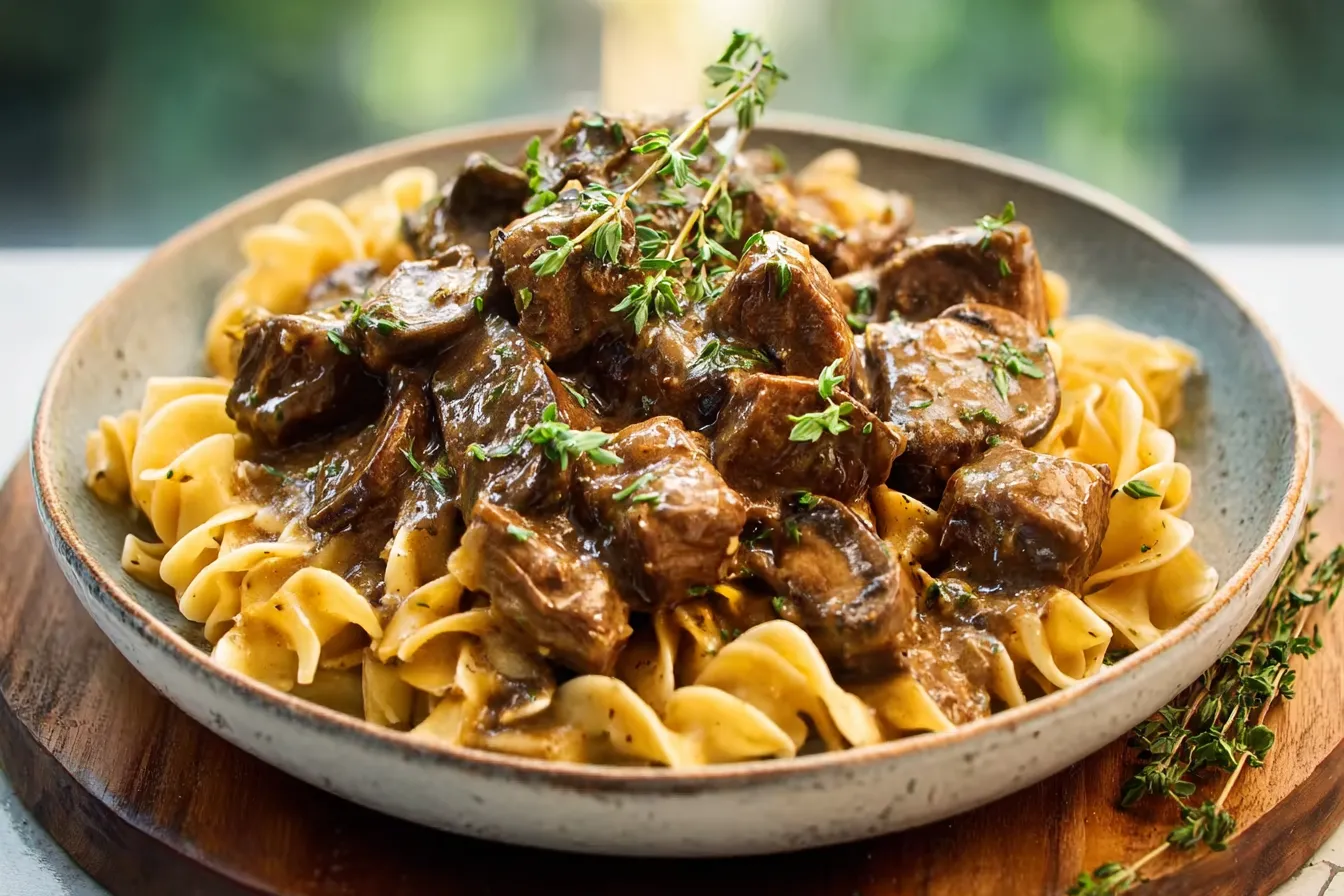 Slow Cooker Beef Stroganoff (No Soup Mix)
