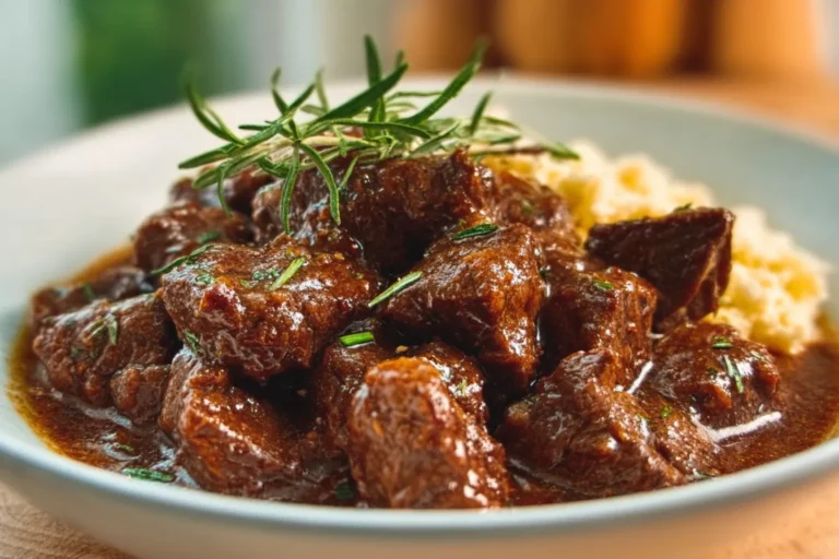 Slow Cooker Creamy Garlic Beef Tips