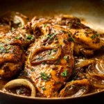 Slow Cooker Smothered Chicken Onion Gravy