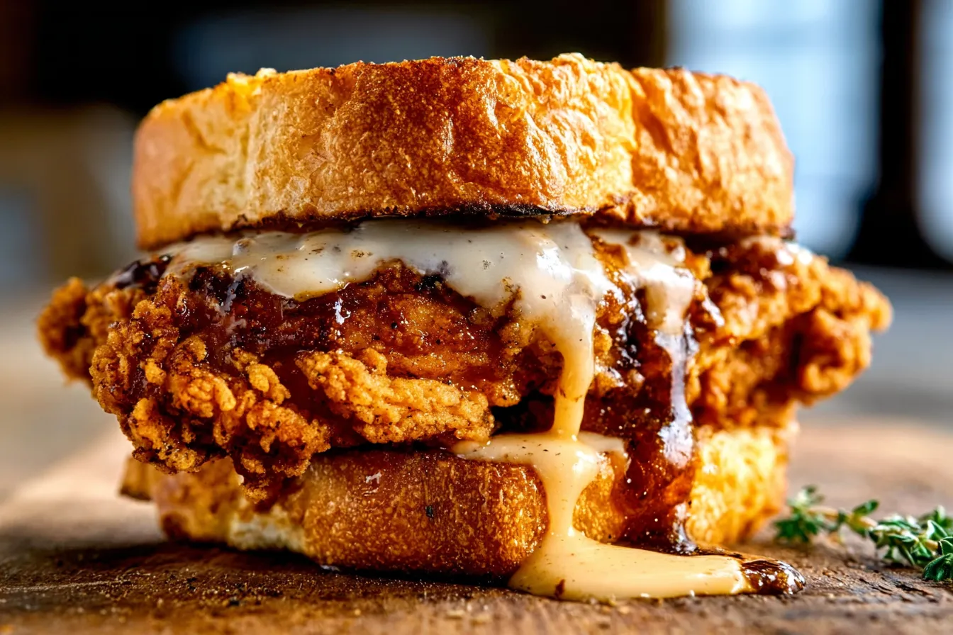 Southern Fried Chicken Gravy Sandwich