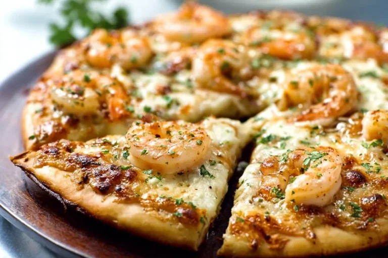 White Garlic Shrimp Pizza