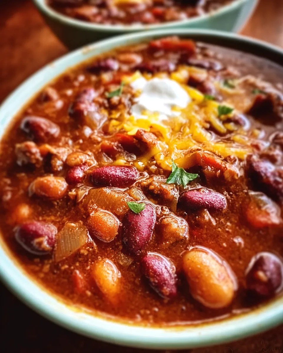 3-bean dairy free crockpot chili thick colorful
