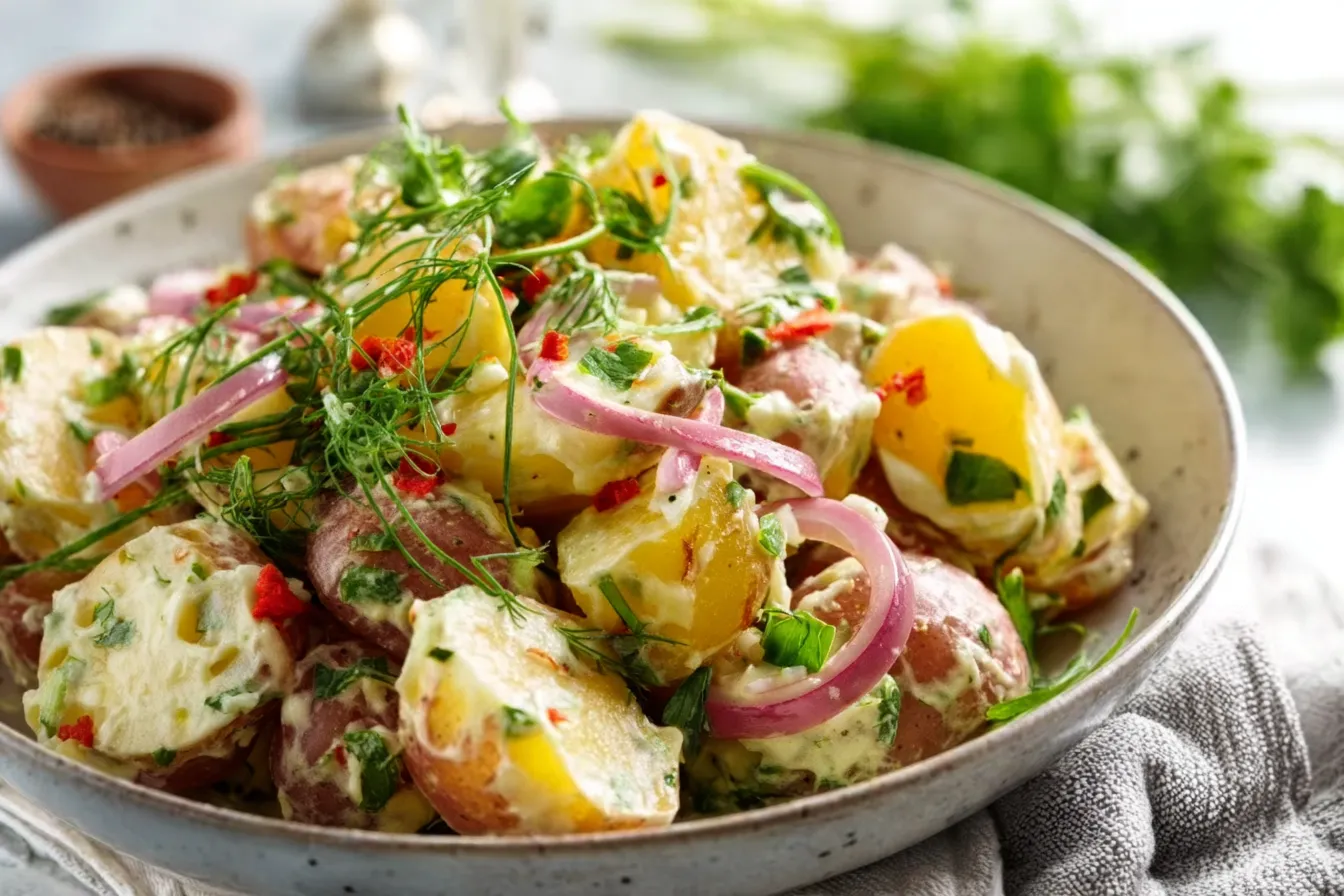 Best Ever Creamy Potato Salad (No Mayo)