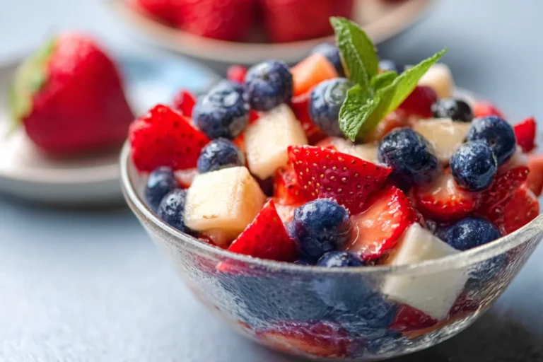 Easy Red White and Blue Fruit Salad (Memorial Day Dessert)