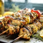 Grilled Chicken Skewers with Lemon and Herb Marinade