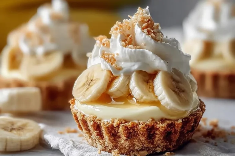 no bake mini banana cream pies