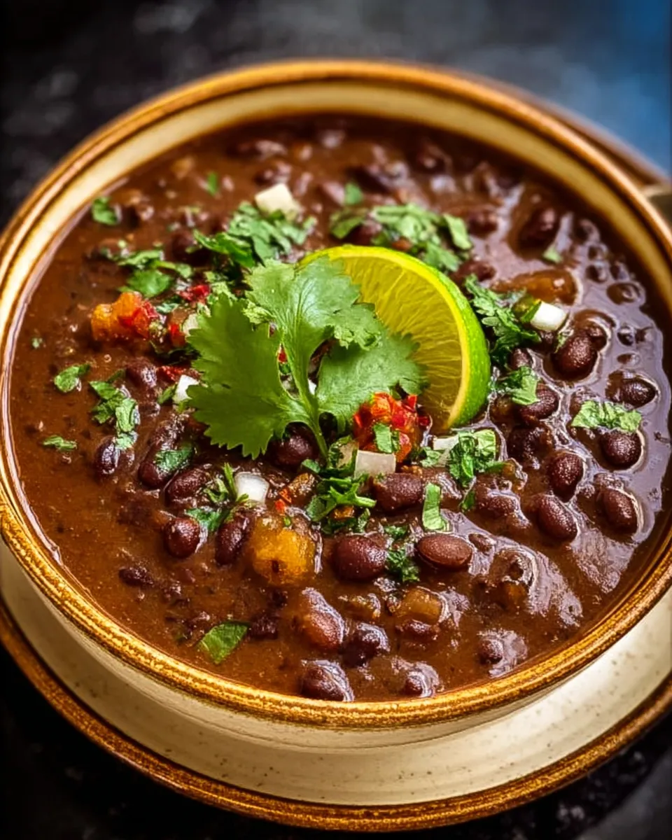 Crockpot black bean soup dairy free lime cilantro