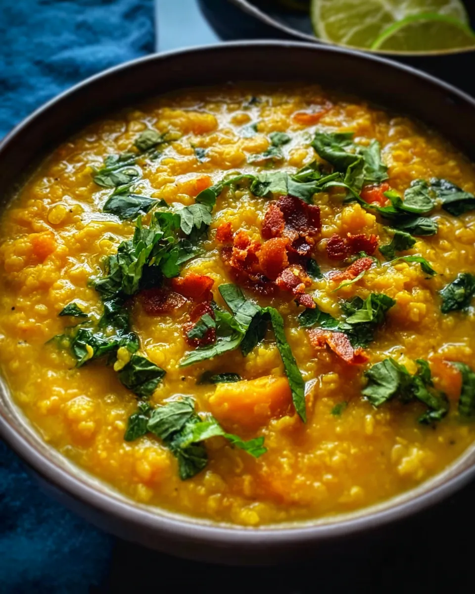 Crockpot golden turmeric dal lentils dairy free