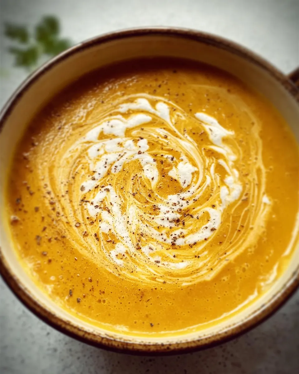 Dairy free crockpot butternut squash soup with coconut swirl