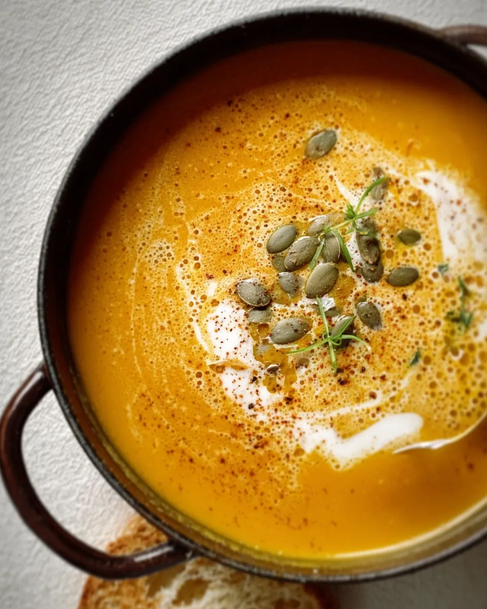 Slow cooker pumpkin soup dairy free autumn bowl
