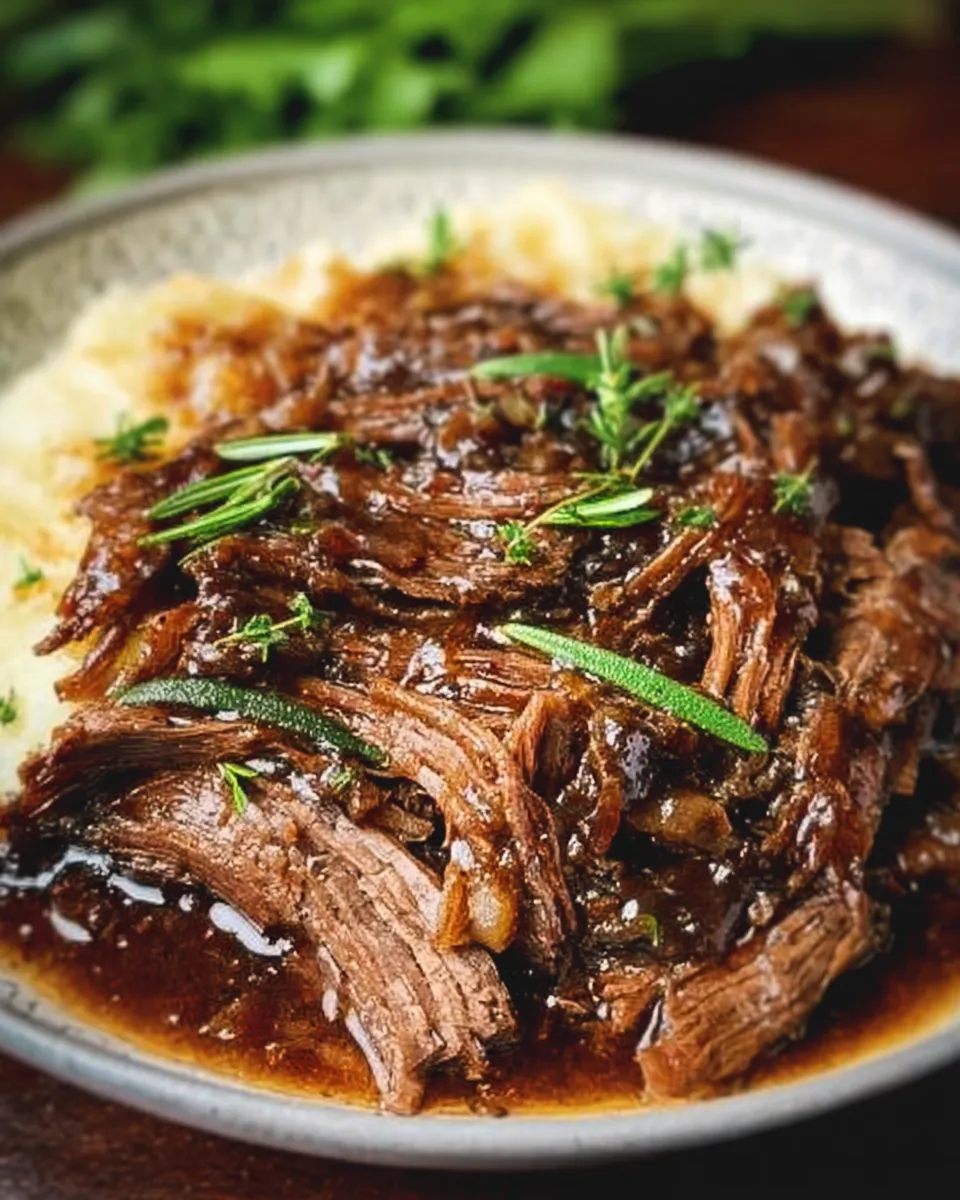 Balsamic slow cooker beef dairy free over polenta