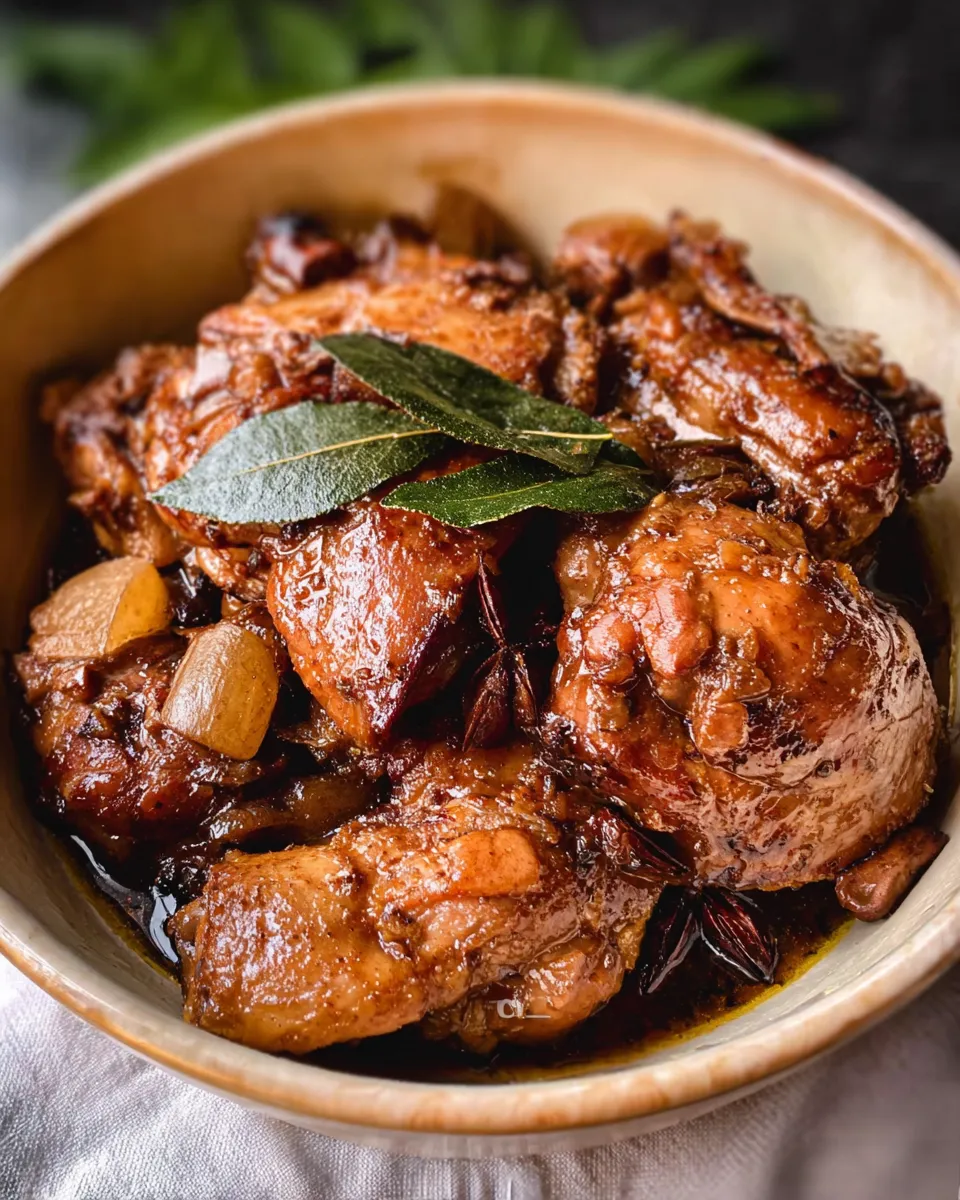 Slow cooker chicken adobo Filipino style dairy free