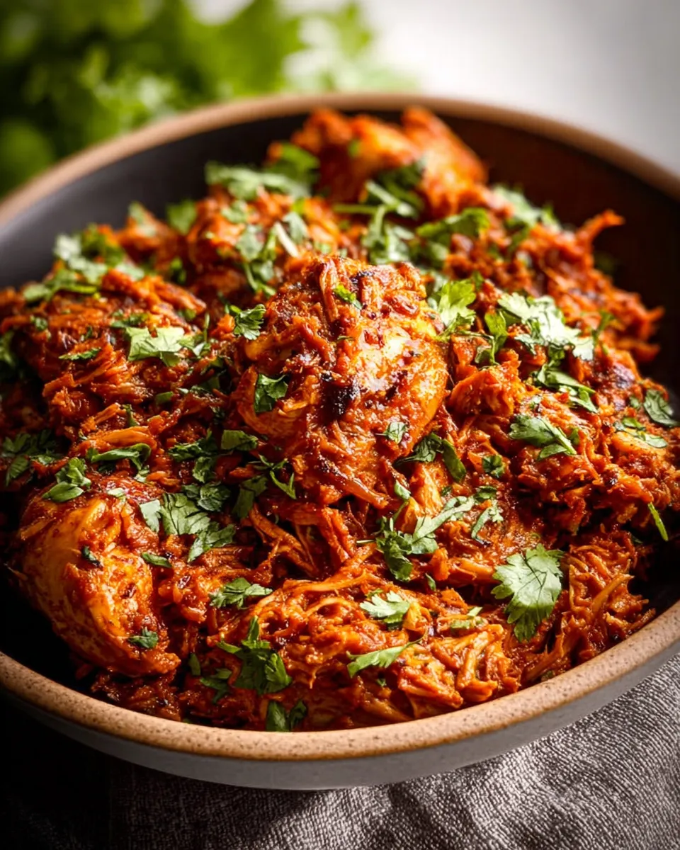 Slow cooker salsa verde chicken shredded