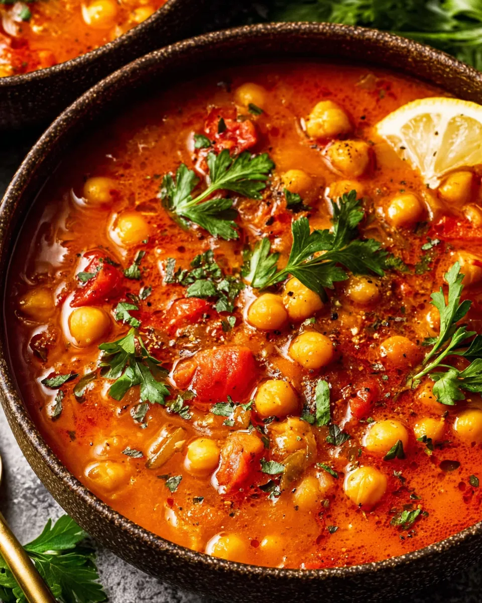 Moroccan chickpea stew crockpot dairy free over couscous