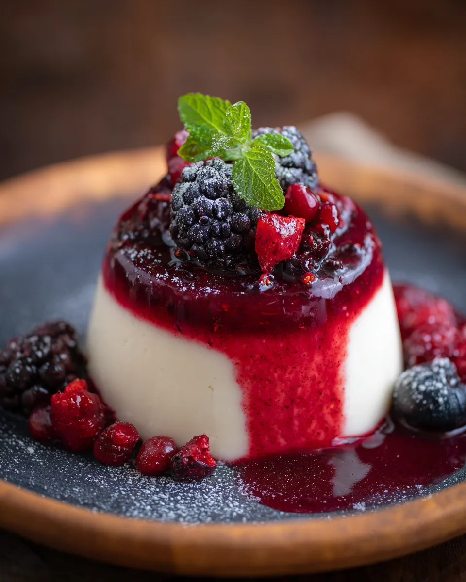 Dairy free keto berry coconut panna cotta
