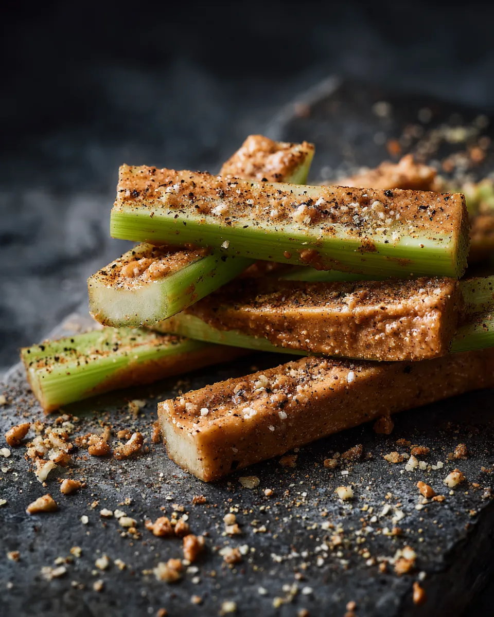 Dairy free keto almond butter celery sticks