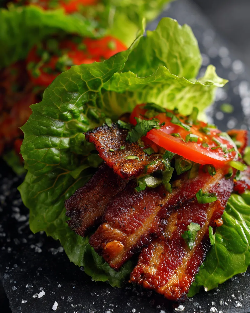 Dairy free keto BLT lettuce wrap