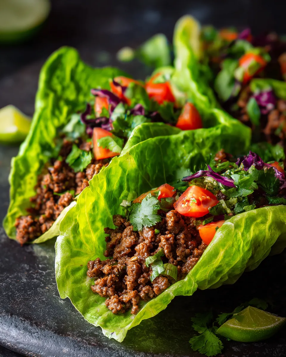 Dairy free keto ground beef lettuce tacos