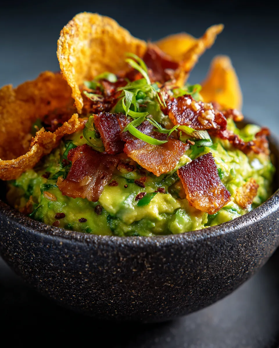 Dairy free keto guacamole pork rinds